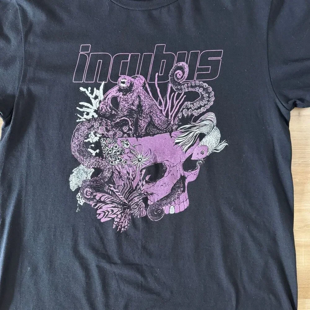 Incubus Black Shirt Octopus In A Skull Graphic Misprint Misfits Tag Size XL Band - Picture 2 of 4